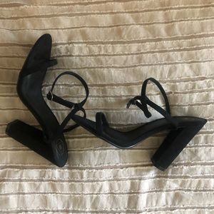 Misguided straps black heel